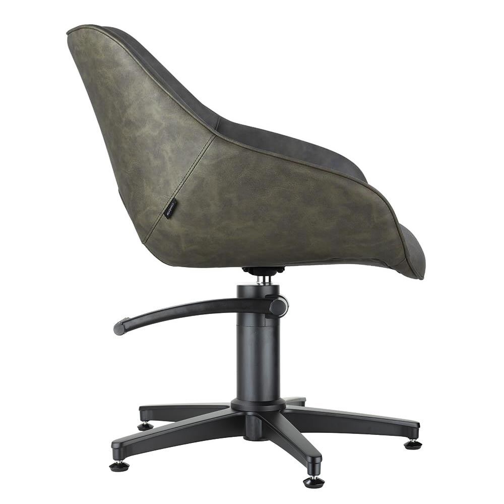 4109-SG Dawn Sage Green Salon Chair Side Black Base